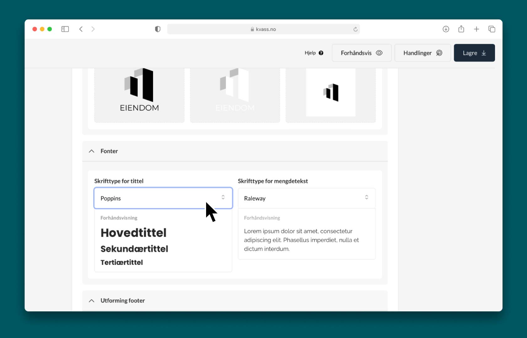 Produktoppdatering – velg mellom flere skrifttyper på prosjektsider og selskapssider