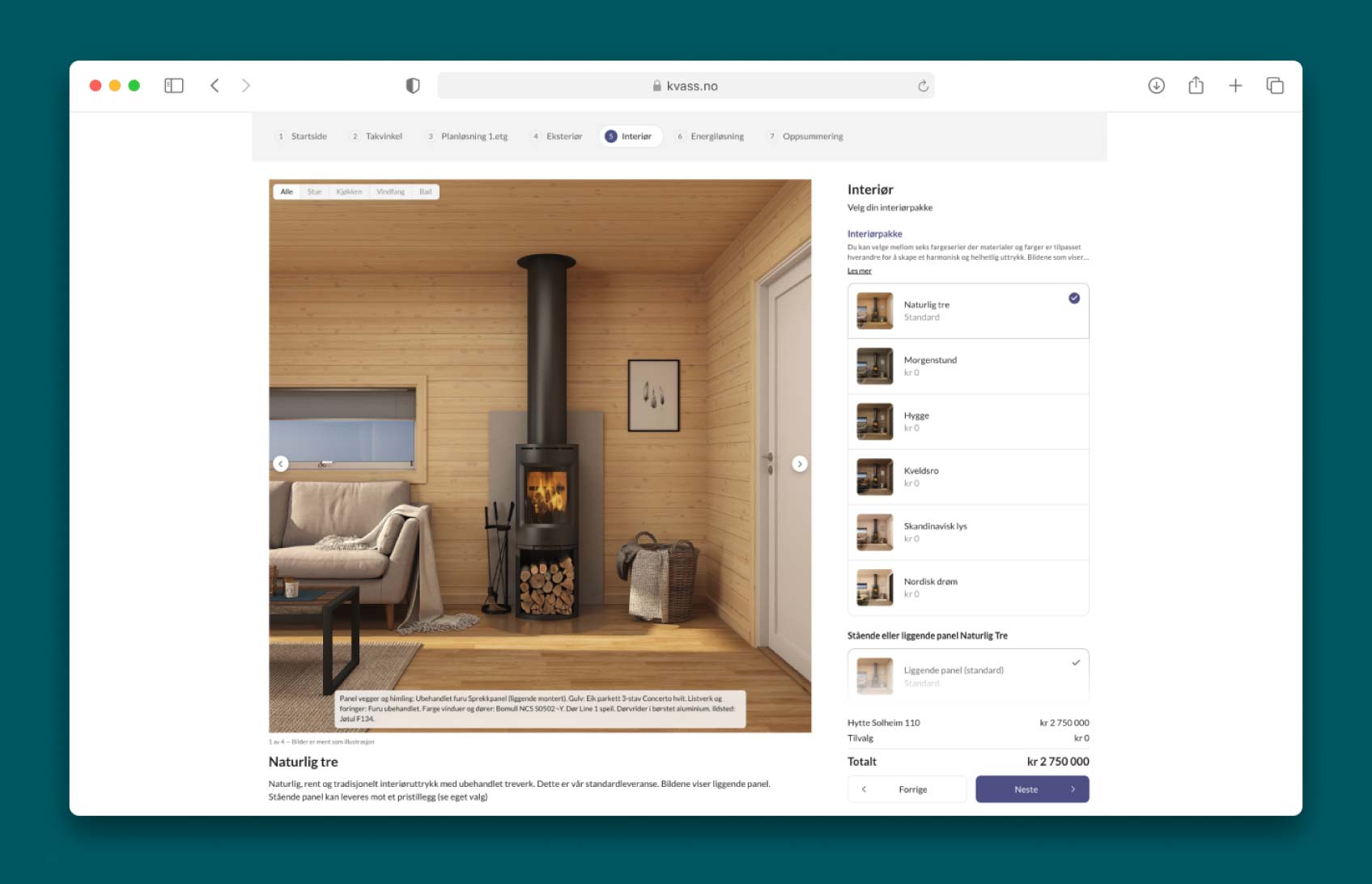 Skjemdump av Kvass tilvalgsbutikk med bruk av situasjonsbilder.