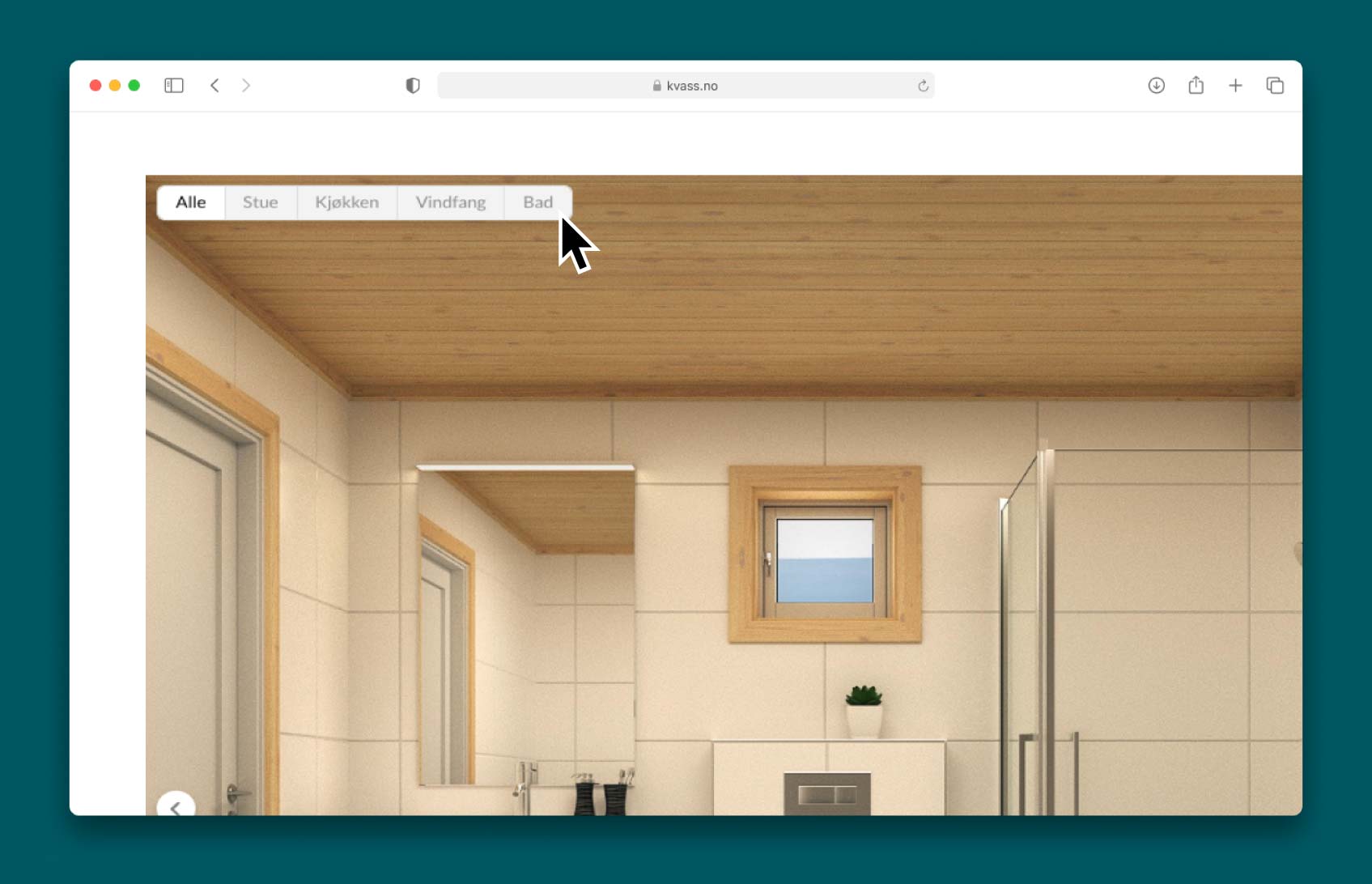 Skjermdump tilvalgsbutikk i Kvass, kategorisering av bilder